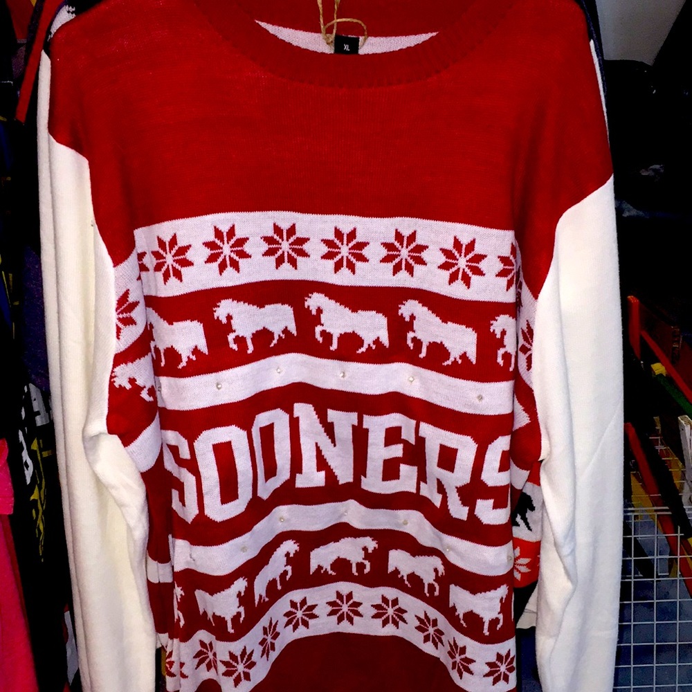 Oklahoma Sooners ugly Christmas sweater